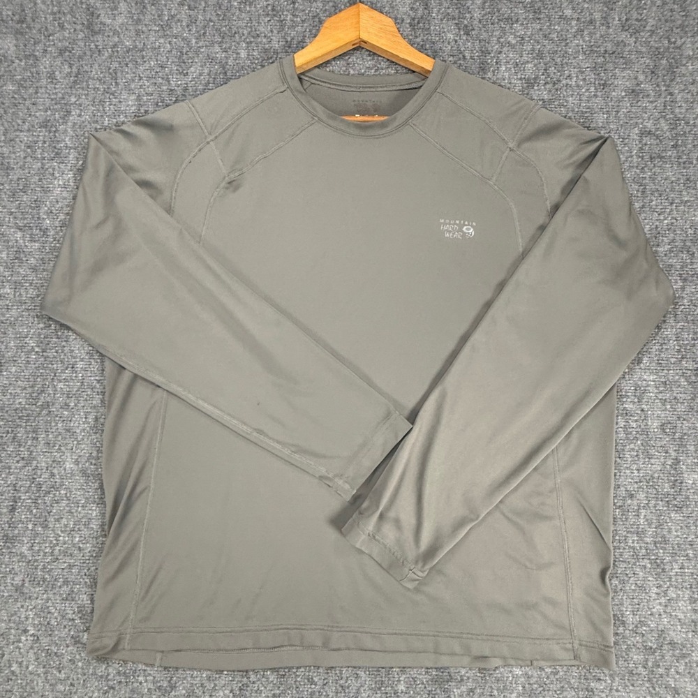 Mountain Hardwear Men's XL Olive Brown Performance Long Sleeve Hiking Shirt